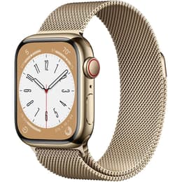 Apple Watch Series 8 (2022) GPS + Celular 41 mm - Aço inoxidável Dourado - Loop milanesa Dourado