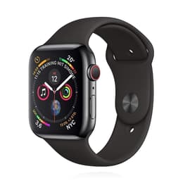 Apple Watch (Series 4) 2018 GPS + Celular 44 - Aço inoxidável Cinzento sideral - Circuito desportivo Preto