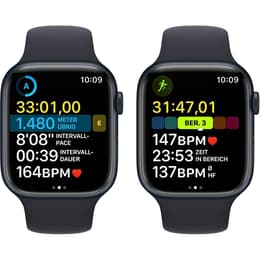 Apple Watch (Series 8) 2023 GPS + Celular 45 - Alumínio Meia-noite - Bracelete desportiva Preto