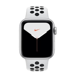 Apple Watch (Series 5) 2019 GPS 40 - Alumínio Prateado - Bracelete desportiva Nike Platina pura/Preto
