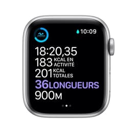 Apple Watch (Series 7) 2021 GPS + Celular 41 - Aço inoxidável Prateado - Bracelete desportiva Preto