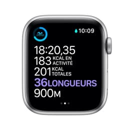 Apple Watch Series 7 (2021) GPS + Celular 41 mm - Aço inoxidável Prateado - Bracelete desportiva Preto