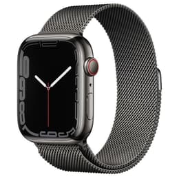 Apple Watch Series 7 (2021) GPS + Celular 45 mm - Aço inoxidável Grafite - Loop milanesa Preto