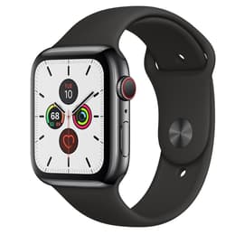 Apple Watch (Series 5) 2019 GPS + Celular 44 - Aço inoxidável Preto sideral - Bracelete desportiva Preto