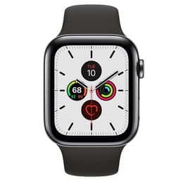 Apple Watch (Series 5) 2019 GPS + Celular 44 - Aço inoxidável Preto sideral - Bracelete desportiva Preto