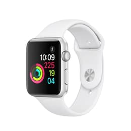 Apple Watch (Series 2) 2016 GPS 42 - Aço inoxidável Prateado - Loop desportiva Branco