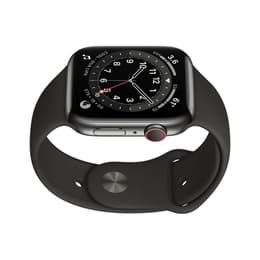 Apple Watch Series 6 (2020) GPS + Celular 44 mm - Aço inoxidável Grafite - Bracelete desportiva Preto