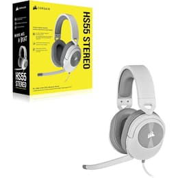 HS55 redutor de ruído jogos Auscultador- com fios (sector) com microfone - Branco