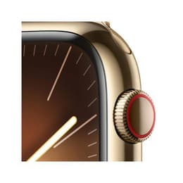 Apple Watch Series 9 (2023) GPS + Celular 45 mm - Aço inoxidável Dourado - Bracelete desportiva Luz das estrelas