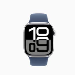 Apple Watch Series 10 (2024) GPS + Celular 42 mm - Alumínio Prateado - Bracelete desportiva Azul