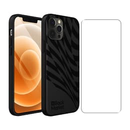 Back Market Capa iPhone 12 / iPhone 12 Pro e película de proteção - 100% biodegradável - Preto - Padrão de Onda