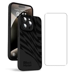 Back Market Capa iPhone 16 Pro Max e película de proteção - 100% biodegradável - Preto - Padrão de Onda