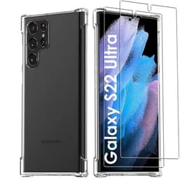 Capa Galaxy S22 Ultra 5G e 2 películas de proteção - Silicone - Transparente