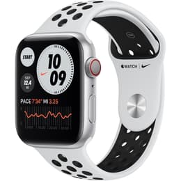 Apple Watch (Series 6) 2020 GPS 44 - Alumínio Prateado - Nike desportiva Platina pura/Preto