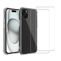 Capa iPhone 15 Plus e 2 películas de proteção - TPU - Transparente