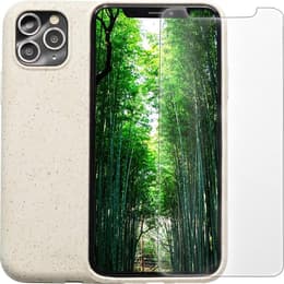 Capa iPhone 12/12 Pro e película de proteção - Material natural - Branco