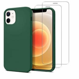 Capa iPhone 12 mini e 2 películas de proteção - Silicone - Verde