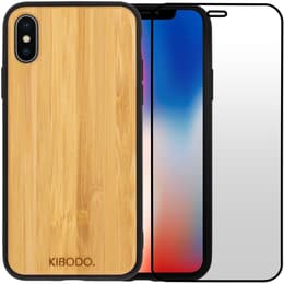 Capa iPhone X/XS e película de proteção - Madeira - Madeira