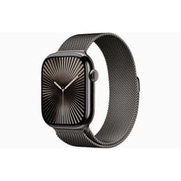 Apple Watch Series 10 (2024) GPS + Celular 46 mm - Titânio Ardósia - Loop milanesa Preto