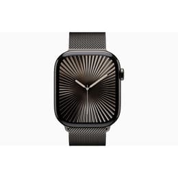 Apple Watch Series 10 (2024) GPS + Celular 46 mm - Titânio Ardósia - Loop milanesa Preto