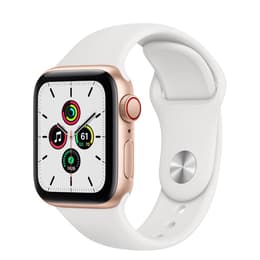 Apple Watch Series 6 (2020) GPS + Celular 40 mm - Aço inoxidável Dourado - Bracelete desportiva Branco