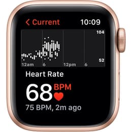 Apple Watch Series 6 (2020) GPS + Celular 40 mm - Aço inoxidável Dourado - Bracelete desportiva Branco