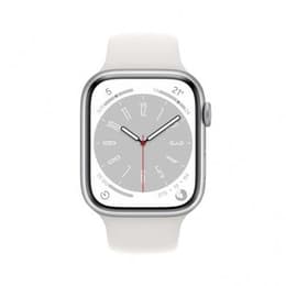 Apple Watch (Series 8) 2022 GPS 45 - Alumínio Prateado - Bracelete desportiva Branco