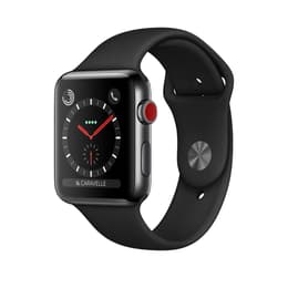 Apple Watch (Series 3) GPS + Celular 38 - Aço inoxidável Preto - Circuito desportivo Preto