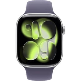 Apple Watch (2025) GPS 42 mm - Alumínio Prateado - Bracelete desportiva Cinzento
