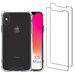 Capa iPhone XS Max e 2 películas de proteção - Plástico reciclado - Transparente