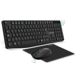 Advance Teclado AZERTY Francês Sem fios Pack ELITE WIRELESS COMBO - Clavier et Souris Sans Fil + Tapis AZERTY Slim Design