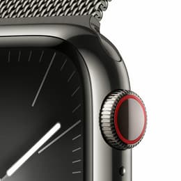 Apple Watch Series 9 (2023) GPS + Celular 41 mm - Aço inoxidável Grafite - Loop milanesa Preto