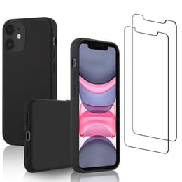 Capa iPhone 11 e 2 películas de proteção - Silicone - Preto
