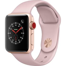 Apple Watch Series 3 (2017) GPS + Celular 42 mm - Alumínio Dourado - Bracelete desportiva Rosa