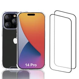 Capa iPhone 14 Pro e 2 películas de proteção - Plástico reciclado - Transparente