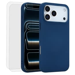 Capa iPhone 17 Pro e 2 películas de proteção - Silicone - Azul