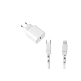 Cabo e Tomada de parede (USB-C + Lightning) 20W - WTK