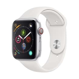 Apple Watch Series 4 (2018) GPS + Celular 44 mm - Aço inoxidável Prateado - Bracelete desportiva Branco