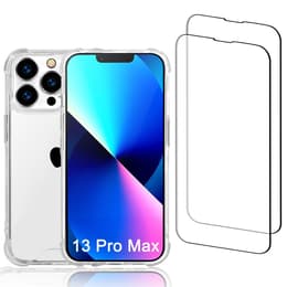 Capa iPhone 13 Pro Max e 2 películas de proteção - Plástico reciclado - Transparente
