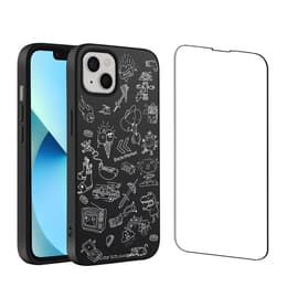 Back Market Capa iPhone 13 mini e película de proteção - Plástico reciclado - Preto & Branco