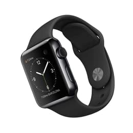 Apple Watch (Series 2) 2016 GPS 42 - Aço inoxidável Cinzento sideral - Circuito desportivo Preto