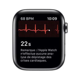 Apple Watch (Series 5) 2019 GPS + Celular 44 - Alumínio Cinzento sideral - Circuito desportivo Branco