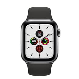 Apple Watch Series 5 (2019) GPS + Celular 44 mm - Alumínio Cinzento sideral - Bracelete desportiva Preto