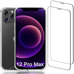 Capa iPhone 12 Pro Max e 2 películas de proteção - Plástico reciclado - Transparente
