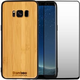 Capa Galaxy S8 e película de proteção - Madeira - Castanho