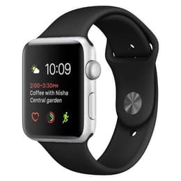 Apple Watch Series 3 (2017) GPS 42 mm - Aço inoxidável Prateado - Bracelete desportiva Preto