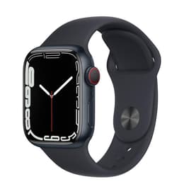 Apple Watch (Series 7) 2021 GPS + Celular 45 - Titânio Preto - Bracelete desportiva Preto