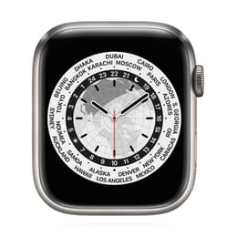 Apple Watch Series 7 (2021) GPS + Celular 45 mm - Titânio Prateado - Bracelete desportiva Preto