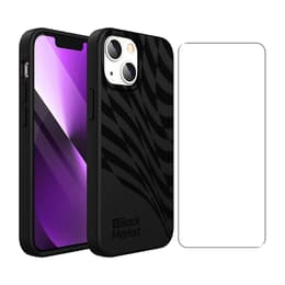 Back Market Capa iPhone 13 e película de proteção - 100% biodegradável - Preto - Padrão de Onda