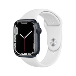 Apple Watch Series 7 (2021) GPS + Celular 45 mm - Alumínio Midnight - Bracelete desportiva Branco